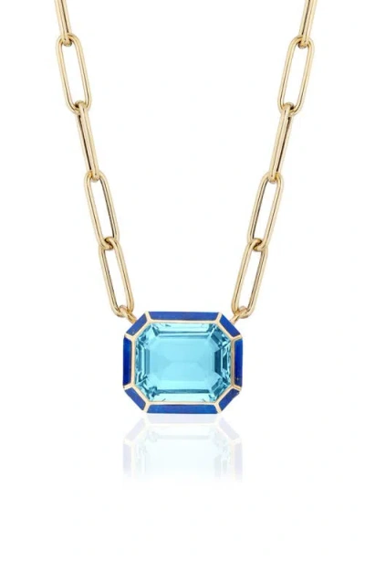 Goshwara Melange Emerald Cut Pendant Necklace In Gold