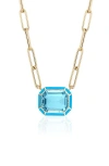 Goshwara Melange Emerald Cut Pendant Necklace In Gold