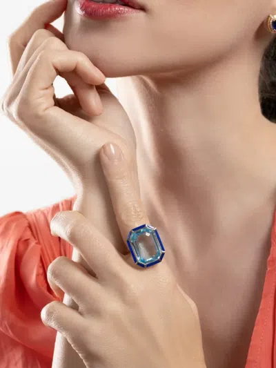 Goshwara Mélange Topaz And Lapis Ring In Blue