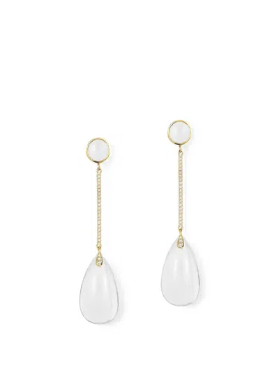 Goshwara Naughty Moon Quartz And Diamond Earrings In Multi