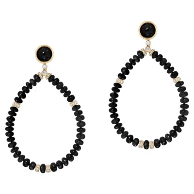 Pre-owned Goshwara Onyx Beads Round Earrings In Black