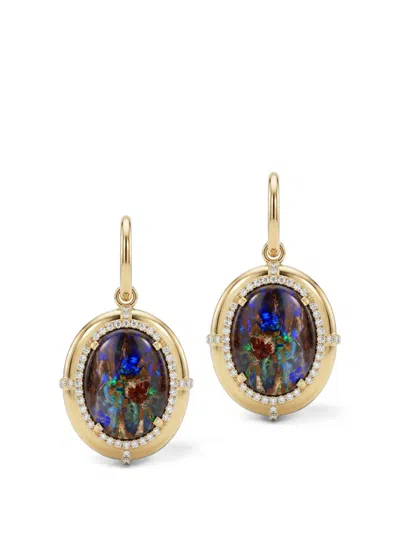 Goshwara Opal And Diamond Medallion Earrings In Multi