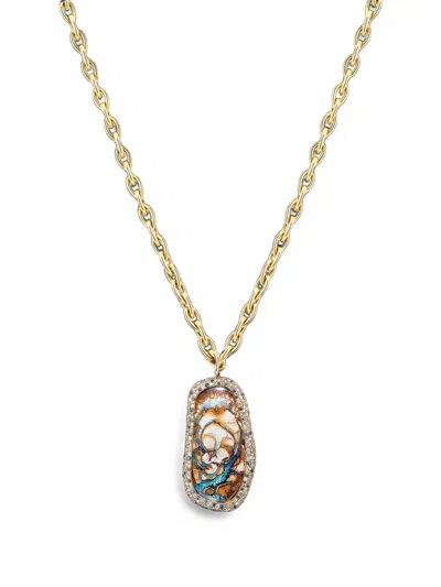 Goshwara Halskette Mit Diamant- Und Saphiranhänger In Gold