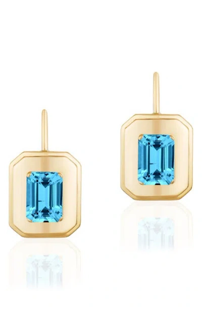Goshwara Queen Emerald Cut Lever-back Earrings In Gold
