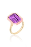 Goshwara Queen Emerald Cut Ring In Purple