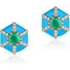 Goshwara Queen Hexagon Stud Earrings