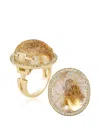 Goshwara Rock N Roll Rutilated Quartz Ring In Pattern