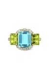 Goshwara Rose Gold Gossip Multi-stone Ring In Blue