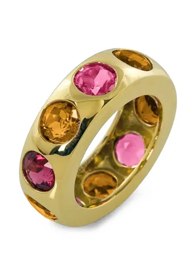 Goshwara Rubellite And Citrine Band Ring In Gold