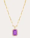 Goshwara Women's Amethyst & 18k Gold Emerald-cut Queen Pendant Necklace In Multi