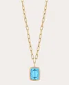 Goshwara Manhattan Cushion-cut Blue Topaz Pendant Necklace In Blue
