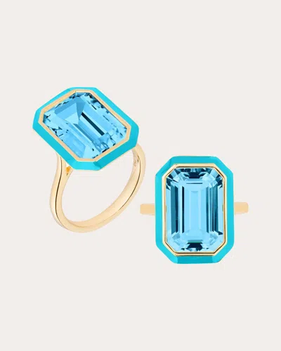 Goshwara Women's Blue Topaz & 18k Gold Queen Ring