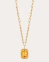 Goshwara Women's Citrine & 18k Gold Cushion Pendant Necklace In Yellow