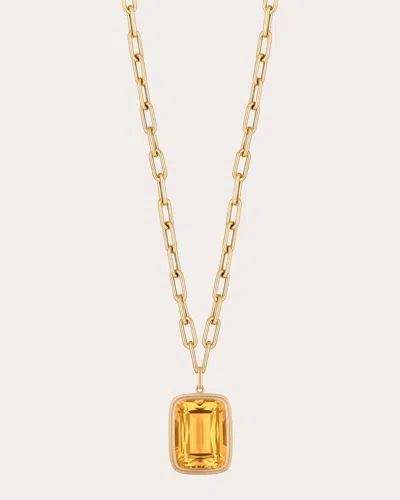 Goshwara Women's Citrine & 18k Gold Cushion Pendant Necklace In Yellow