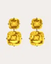 Goshwara Gossip Double Drop Earrings In Yellow