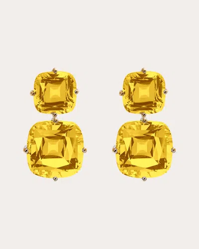 Goshwara Women's Gossip 18k Gold Citrine Double-drop Earrings In Yellow