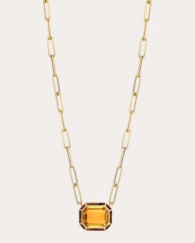 Goshwara Women's Citrine & Tiger's Eye Inlay 18k Gold Emerald-cut Pendant Necklace