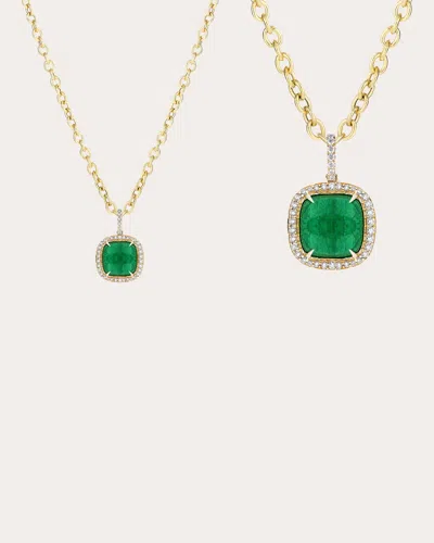 Goshwara Women's Diamond & Emerald 18k Gold G-one Pendant Necklace In Green