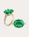 Goshwara Women's Diamond & Emerald 18k Gold G-one Ring In Green