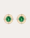 Goshwara Women's 18k Gold Diamond And Emerald Earrings In Green