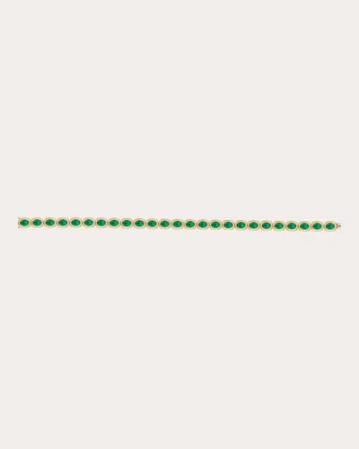 Goshwara Women's Emerald & 18k Gold Faceted Oval Bracelet In Green