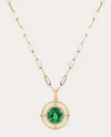 Goshwara Women's Classics 18k Gold Emerald And Diamond Pendant Necklace In Green