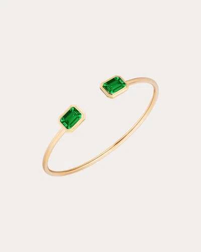 Goshwara Women's Emerald G-one Round Tube Cuff Bracelet In Green