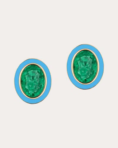 Goshwara Women's Emerald Limited Edition Oval Stud Earrings In Green