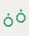 Goshwara Women's G-one 18k Gold Emerald Earrings In Green