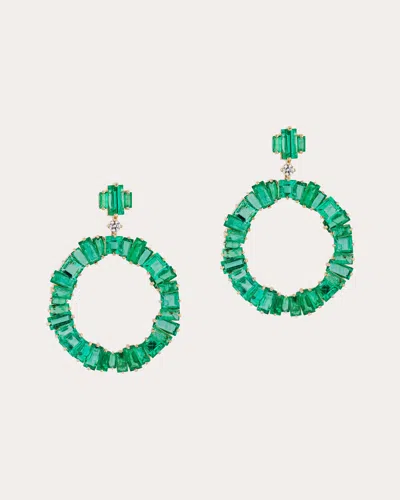 Goshwara Women's G-one 18k Gold Emerald Earrings In Green