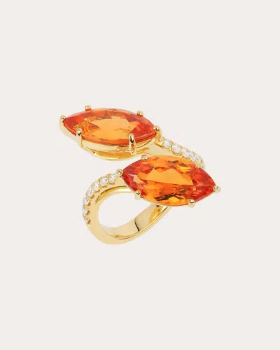 Goshwara Women's G-one 18k Gold Mandarin Garnet And Diamond Ring In Orange