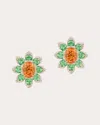 Goshwara Women's G-one 18k Gold Multi-stone Flower Earrings