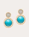 Goshwara Women's G-one Medallion 18k Gold Turquoise And Diamond Earrings In Blue