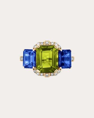 Goshwara Women's Gossip 18k Gold Multi-stone Ring In Green/blue