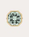 Goshwara Women's Gossip 18k Gold Prasiolite And Diamond Ring In Green