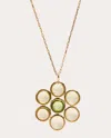 Goshwara Women's Lemon Quartz & Peridot 18k Gold Mischief Flower Pendant Necklace In Multi