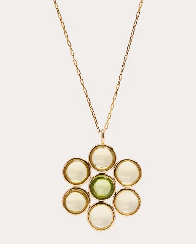 Goshwara Women's Lemon Quartz & Peridot 18k Gold Mischief Flower Pendant Necklace In Multi