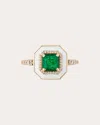 Goshwara Women's Limited Edition 18k Gold Enamel Emerald Ring In Green