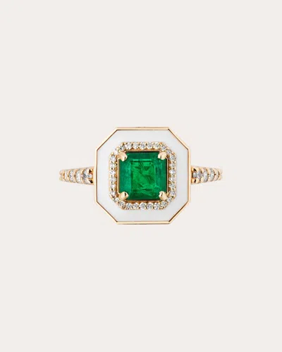 Goshwara Women's Limited Edition 18k Gold Enamel Emerald Ring In Green