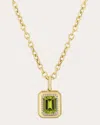 Goshwara Women's Peridot & 18k Gold Limited Edition Emerald-cut Pendant Necklace In Green