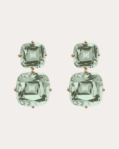 Goshwara Women's Gossip 18k Gold Prasiolite Double-drop Earrings In Green