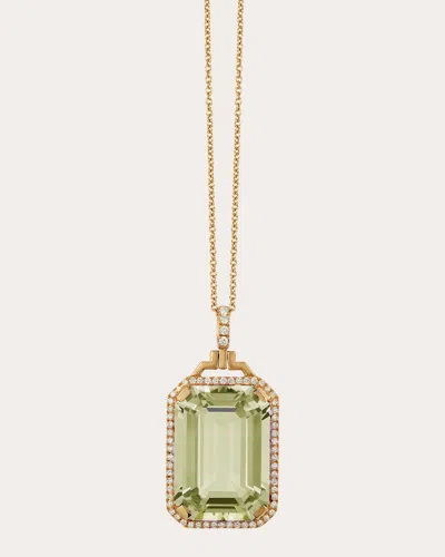 Goshwara Women's Prasiolite & Diamond Gossip Pendant Necklace In Green