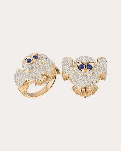 Goshwara Women's White & Blue Sapphire 18k Gold Ring In Multi