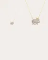 Goshwara Women's White Sapphire & 18k Gold Limited Edition Elephant Pendant Necklace In Gold
