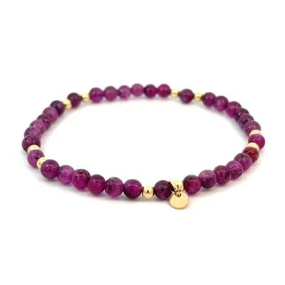 Gosia Orlowska Women's Pink / Purple Alora Indian Rubi Bracelet In Gray