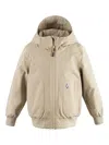 Gosoaky Blue Bird Hooded Bomber Jacket In Brown