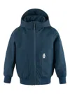 Gosoaky Blue Bird Hooded Zip-front Jacket In Blue