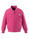 Gosoaky Bright Monkey Penguin-emblem Bomber Jacket In Pink