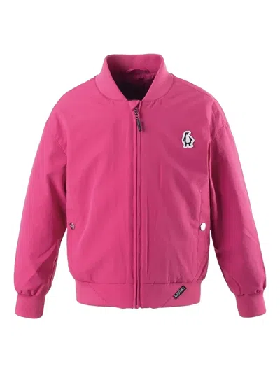 Gosoaky Kids' Bright Monkey Penguin-emblem Bomber Jacket In Pink