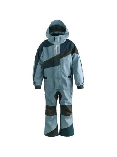 Gosoaky Kids' Hooded Block Playsuit In Blue